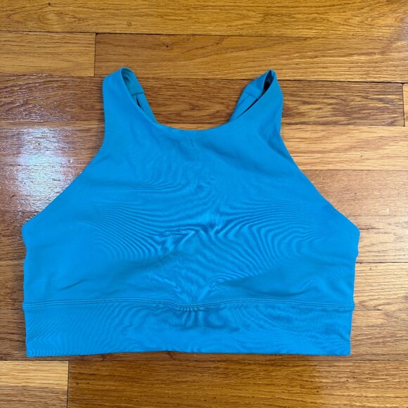 Lululemon Energy High-Neck Longline Bra Medium Support *Tough BLUE -Size 12